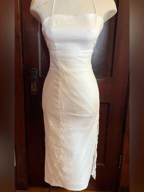 NWT Zara Strappy Midi Linen Dress - Size Medium
